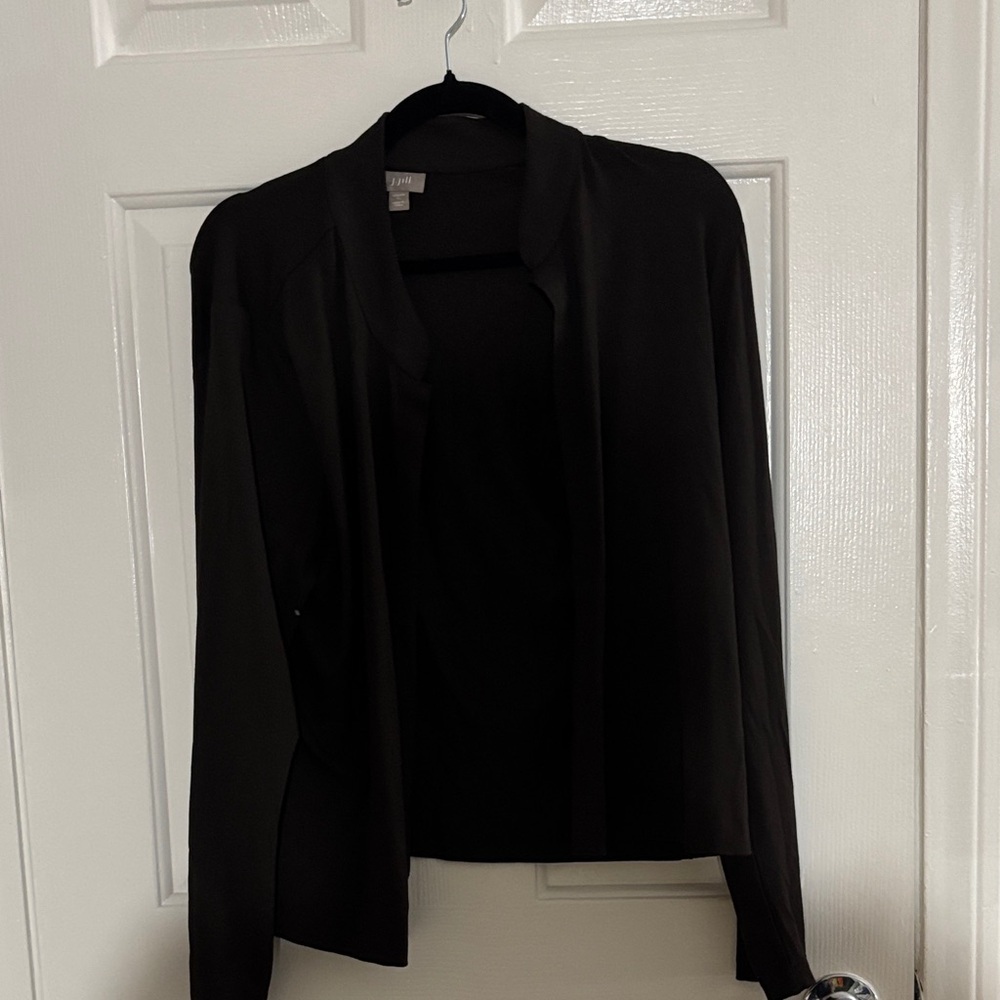 J. Jill Black Open-Front Drapey Blazer